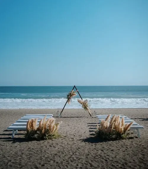 Beach wedding packages in Bali at sunset